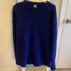 North Face Navy Ribbed Wool Sweater
